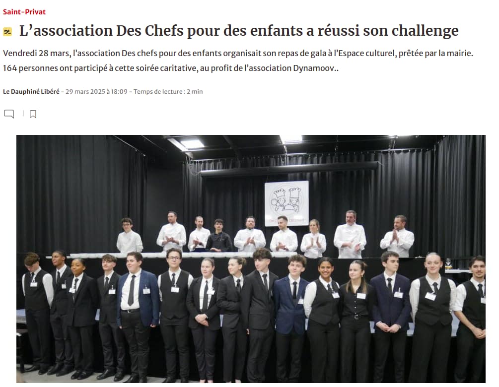 Défi des chefs pour des enfants