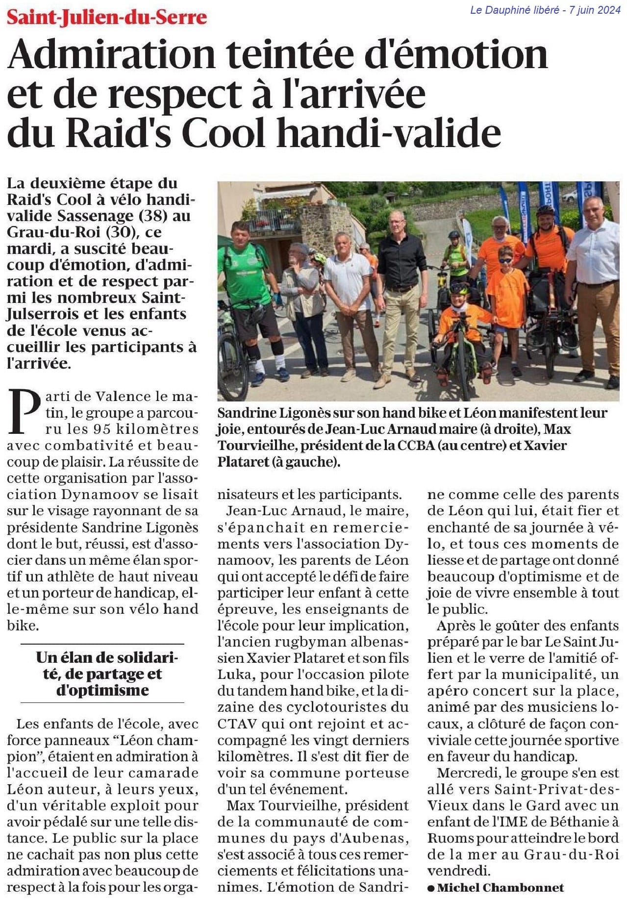 2024.06.07 DL Admiration teintée d'émotion et de respect à l'arrivée du raid's Cool handi valide