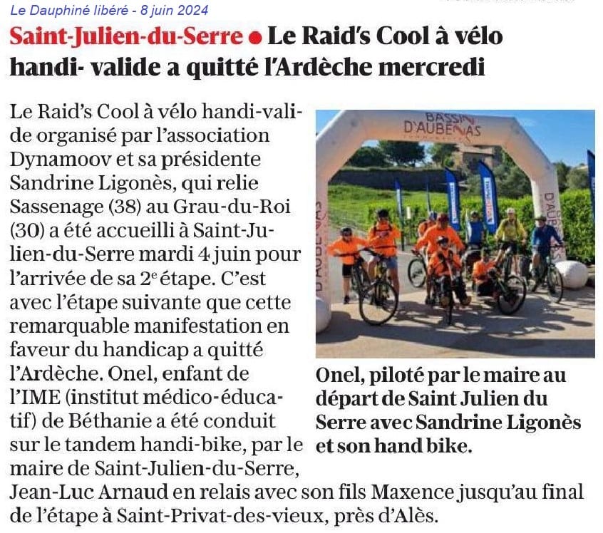 2024.06.08 DL Le Raid's Cool à vélo handi valide a quitté l'Ardèche mercredi