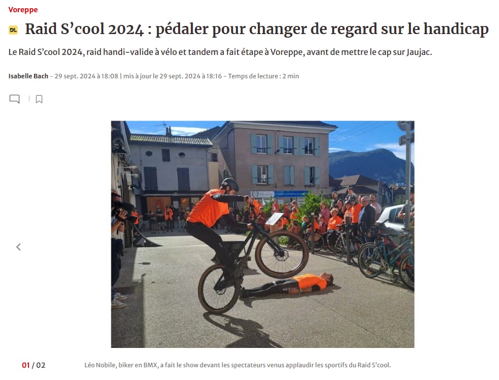 Raid S’cool 2024 pédaler pour changer de regard sur le handicap